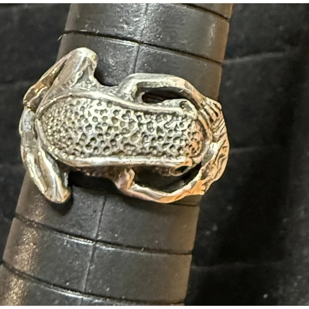Vintage Sterling Silver 925  Frog Ring Size 8.75